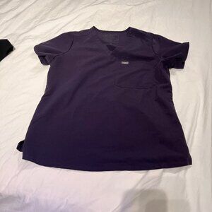 Figs Catarina scrub top in deep purple